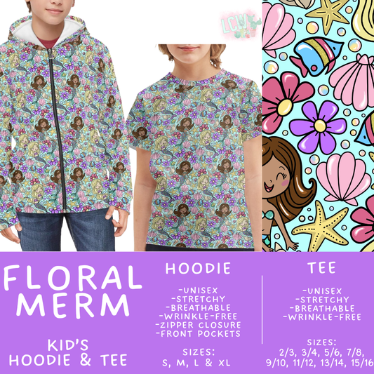 Batch #563 - Made for Play Collection - Closes 7/31 - ETA late Sept - Floral Merm Kid's Unisex Hoodie & Tee