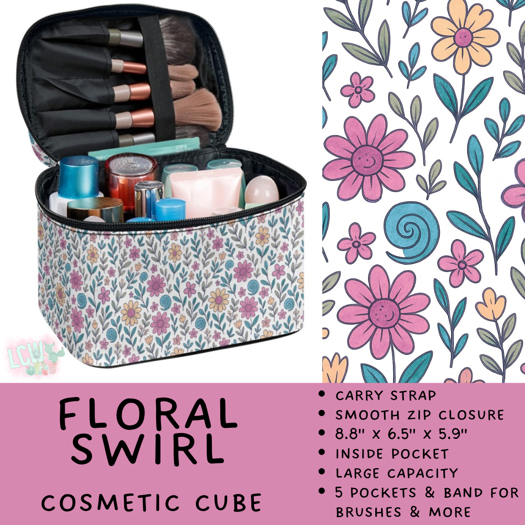 Batch #559 - Cosmetic Cube Collection - Closes 7/22- ETA late Sept - Floral Swirl Cosmetic Cube