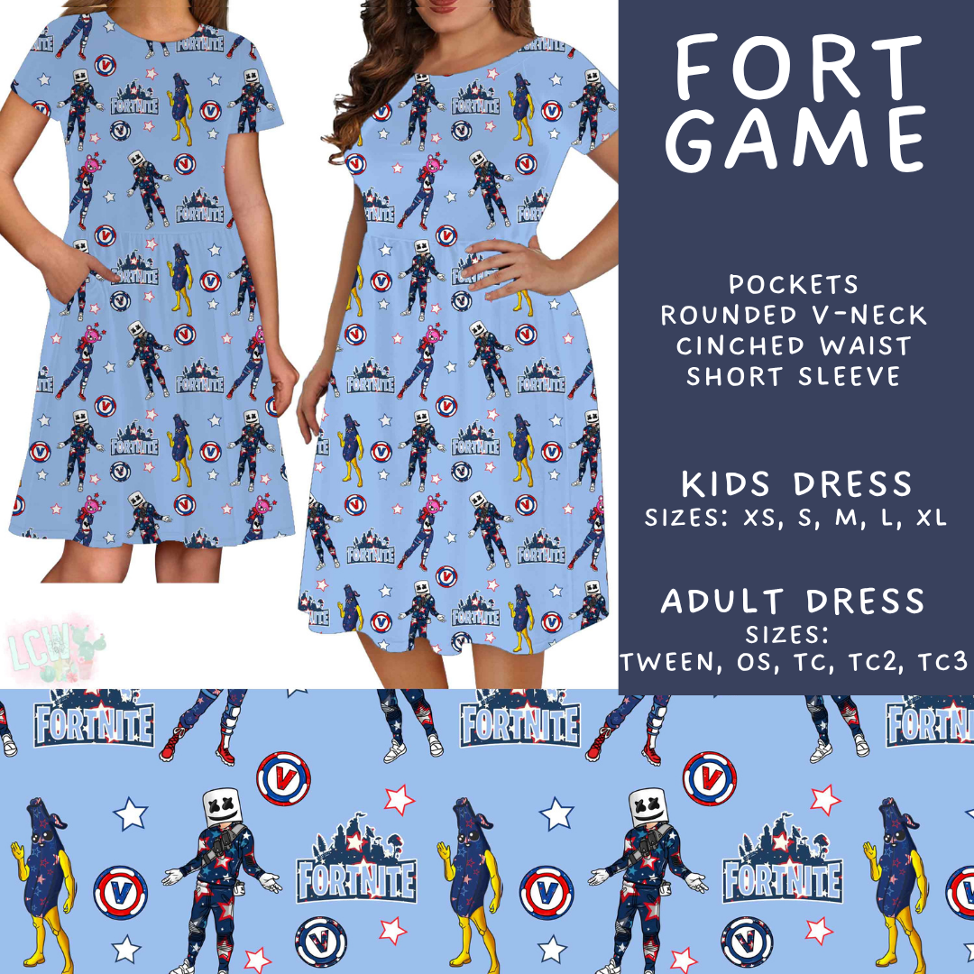 Batch #592 -  Fun Run 27 - Closes 9/30 - ETA late Nov - Fort Game Adult & Kids Dresses