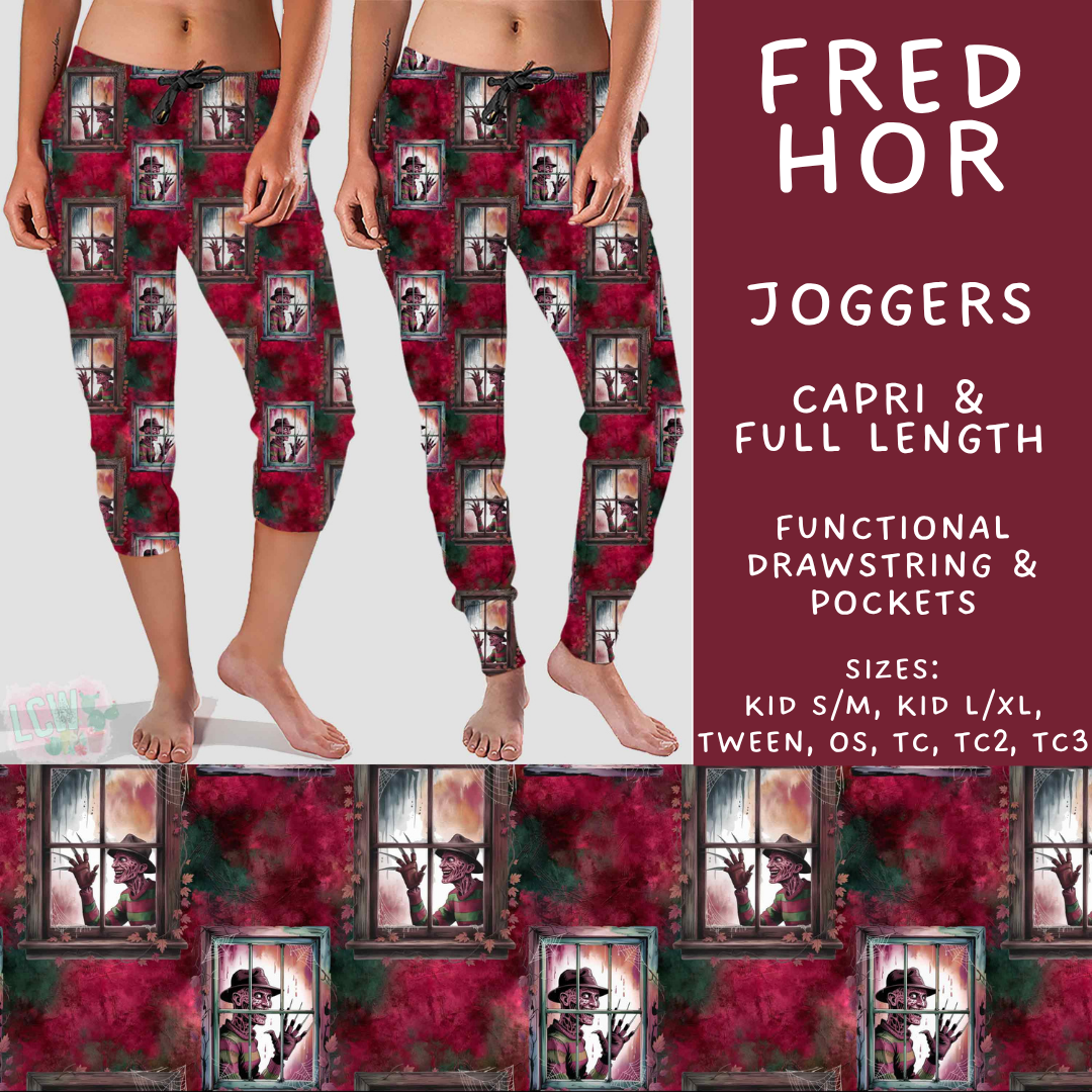Batch #571 - Horror Windows - Closes 8/17 - ETA mid Oct - Fred Hor Full and Capri Length Joggers