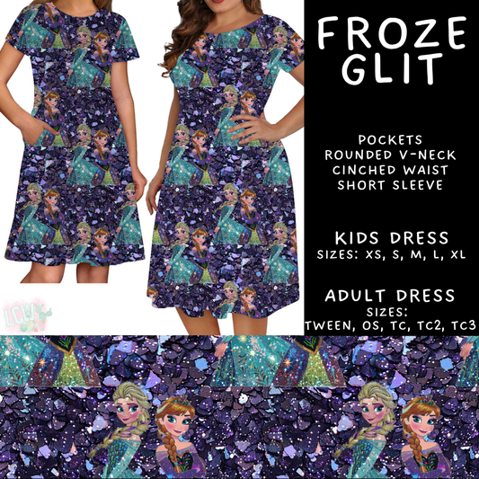 Batch #557 - Princess Glitter - Closes 7/17 - ETA mid Sept - Froze Glit Adult & Kids Dresses