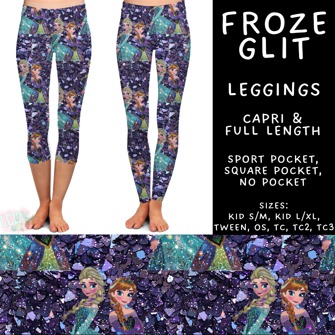 Batch #557 - Princess Glitter - Closes 7/17 - ETA mid Sept - Froze Glit Full and Capri Length Leggings
