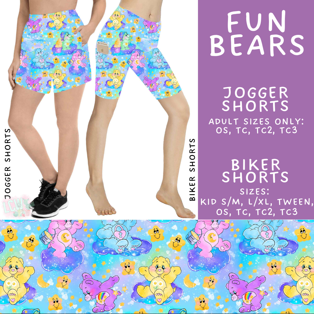 Batch #555 - Cool Characters 7 - Closes 7/13 - ETA mid Sept - Fun Bears Biker & Jogger Shorts
