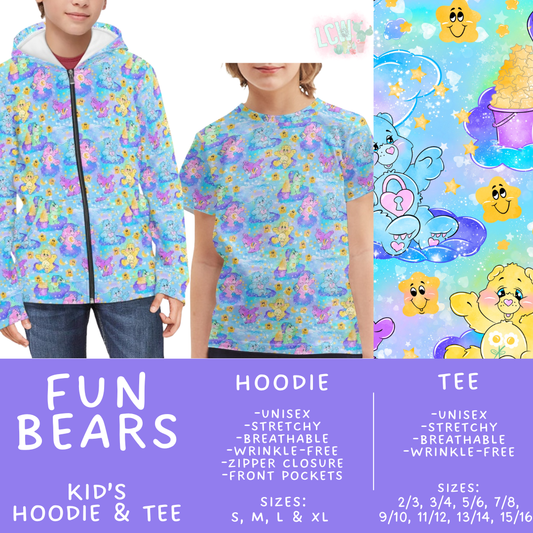 Batch #563 - Made for Play Collection - Closes 7/31 - ETA late Sept - Fun Bears Kid's Unisex Hoodie & Tee