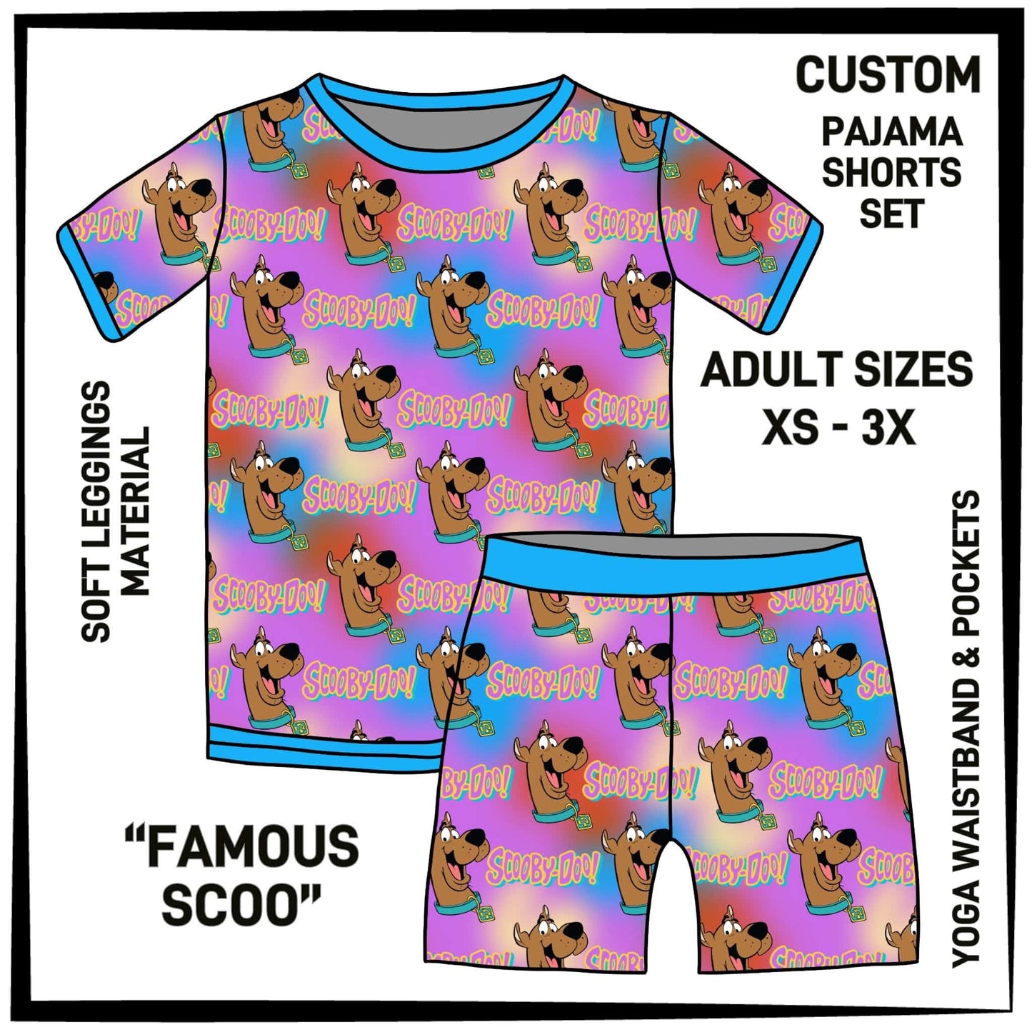PS1S - Famous Scoo Pajamas Top & Shorts Set - Preorder Closing 7/1 ETA: Late Aug