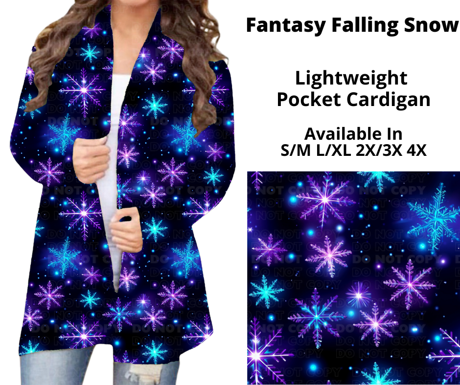 Fantasy Falling Snow Pocket Cardigan