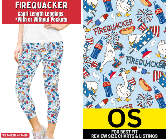 Firequacker Capri Length Leggings w/ Pockets