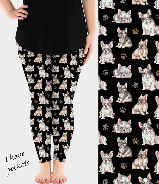 RTS - French Bulldog Dog Breed Leggings w/ Pockets