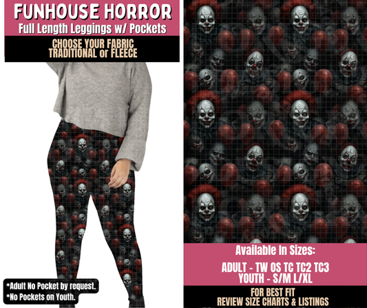 Preorder! Closes 10/1. ETA Dec. Funhouse Horror Leggings Choose Fleece or Traditional