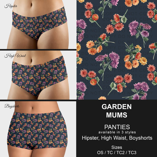 B306 - Preorder Garden Mums Panties (Closes 8/07. ETA mid October)
