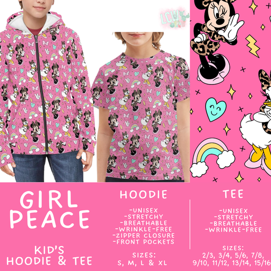 Batch #563 - Made for Play Collection - Closes 7/31 - ETA late Sept - Girl Peace Kid's Unisex Hoodie & Tee