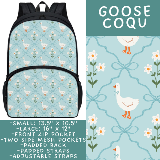 Batch #545 - Back to School 3 - Closes 6/19 - ETA early/mid August - Goose Coqu Backpacks
