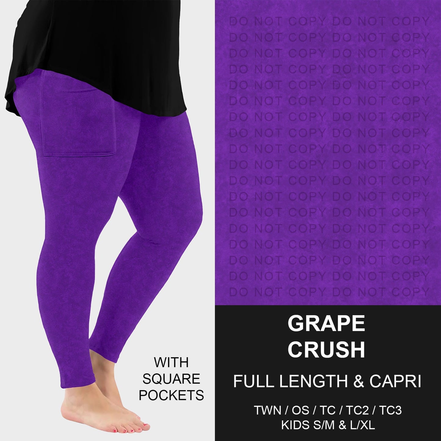 B280 - Preorder Grape Crush Leggings w/ Pockets (Closes 3/22. ETA: late May)