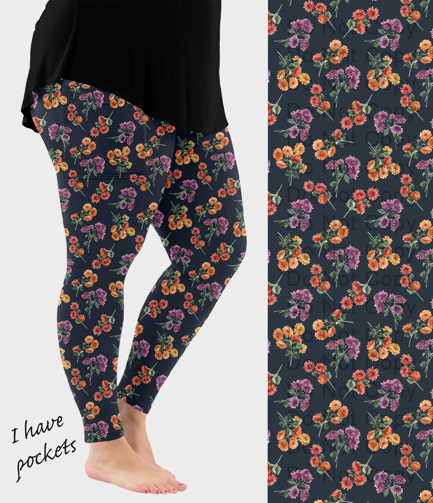RTS - Garden Mums Leggings with Pockets