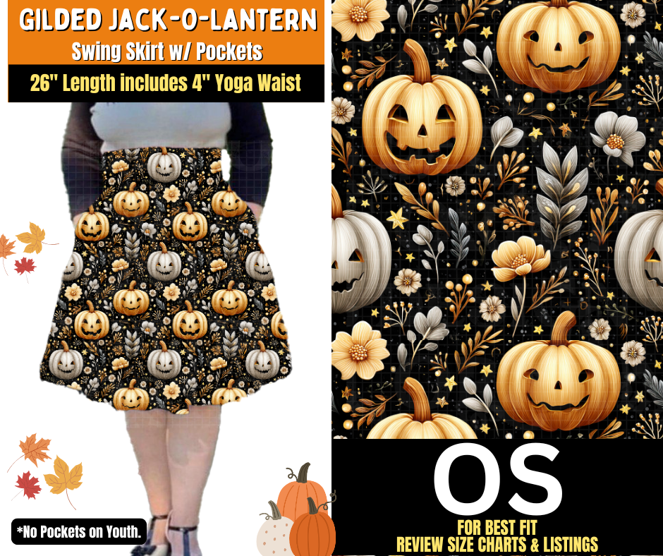 Gilded Jack-O-Lantern Swing Skirt