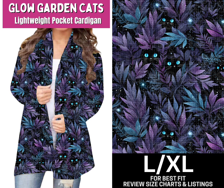 Glow Garden Cats Pocket Cardigan