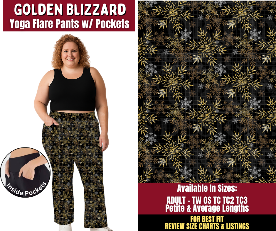 Preorder! Closes 8/24. ETA Nov. Golden Blizzard Yoga Flare Pants