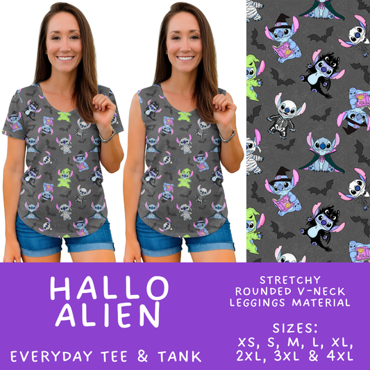 Batch #568 - Halloween Spooky Sets 3 - Closes 8/12 - ETA early October - Hallo Alien Everyday Tank & Tee