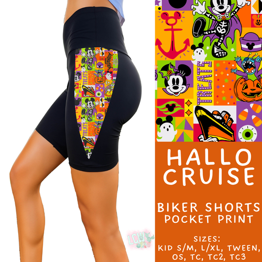 Batch #568 - Halloween Spooky Sets 3 - Closes 8/12 - ETA early October - Hallo Cruise Side Panel Biker Shorts