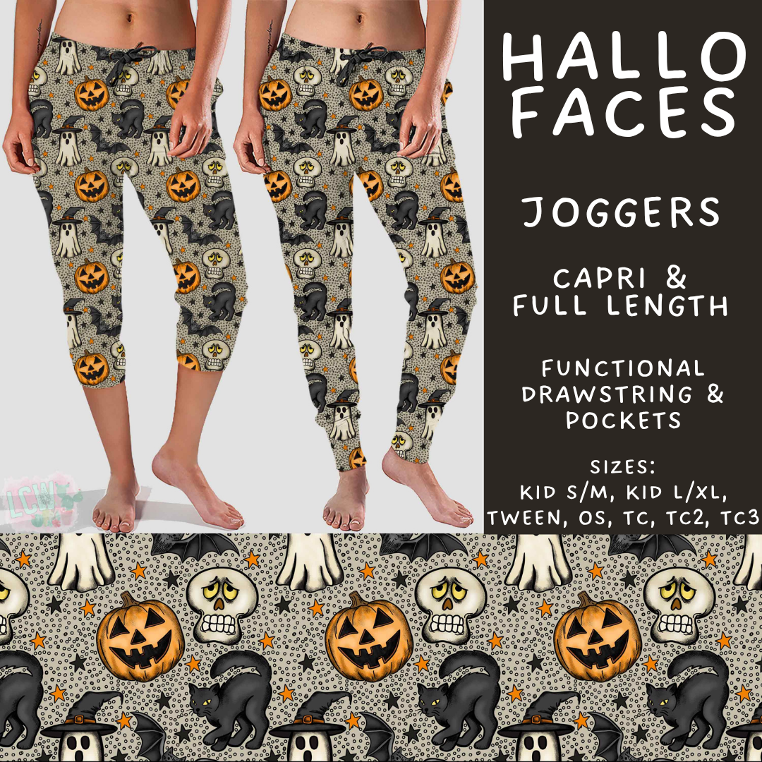 Batch #556 - Halloween 3 - Closes 7/15 - ETA mid Sept - Hallo Faces Full and Capri Length Joggers