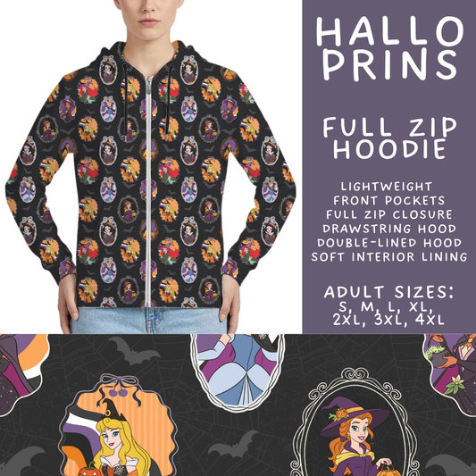 Batch #567 - Magical Character Halloween - Closes 8/10 - ETA early Oct - Hallo Prins Full Zip Hoodie