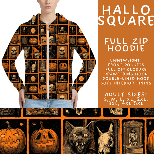 Batch #556 - Halloween 3 - Closes 7/15 - ETA mid Sept - Hallo Square Full Zip Hoodie