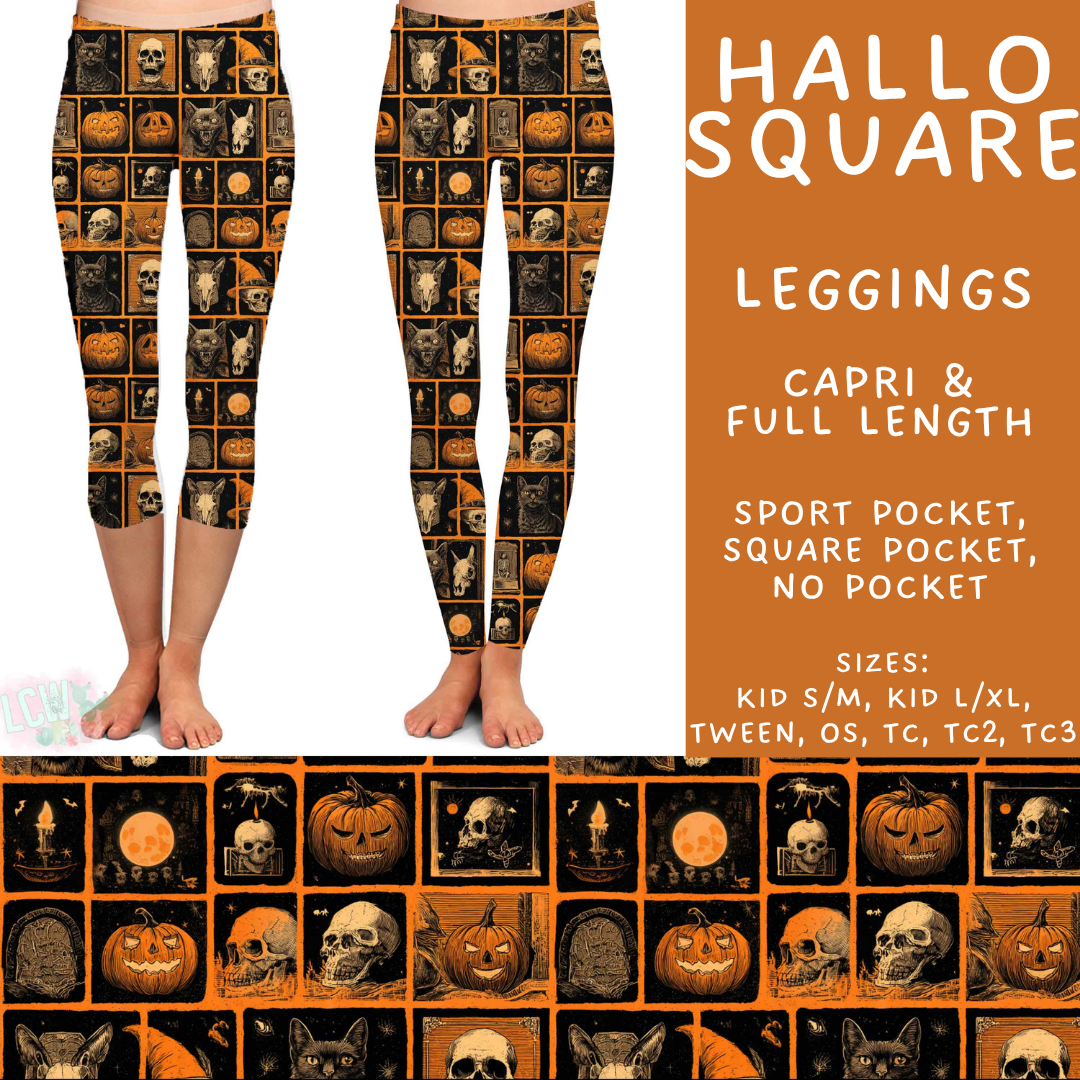 Batch #556 - Halloween 3 - Closes 7/15 - ETA mid Sept - Hallo Square Full and Capri Length Leggings
