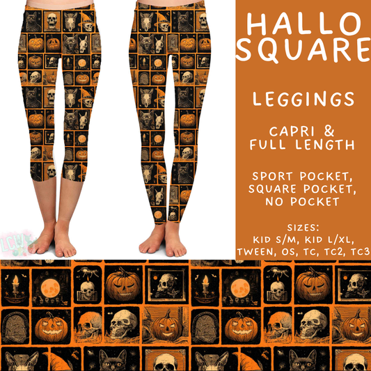 Batch #556 - Halloween 3 - Closes 7/15 - ETA mid Sept - Hallo Square Full and Capri Length Leggings