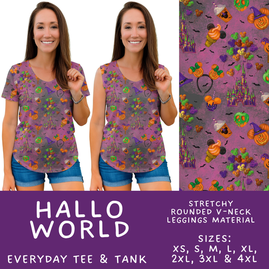 Batch #568 - Halloween Spooky Sets 3 - Closes 8/12 - ETA early October - Hallo World Everyday Tank & Tee
