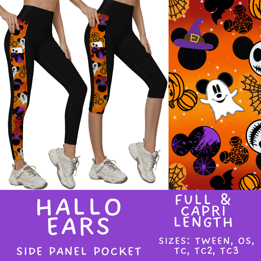Batch #568 - Halloween Spooky Sets 3 - Closes 8/12 - ETA early October - Hallo Ears Pattern Side Pocket Capris & Leggings