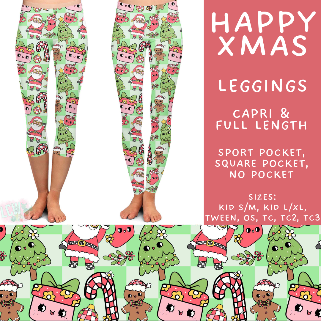Batch #565 - Christmas in July 2 - Closes 8/5 - ETA early October - Happy Xmas Full and Capri Length Leggings