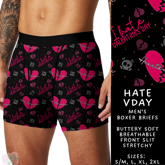 Batch #612 - Valentine's Matching Underwear - Closes 11/11 - ETA mid Jan - Hate Vday Men's Boxer Briefs