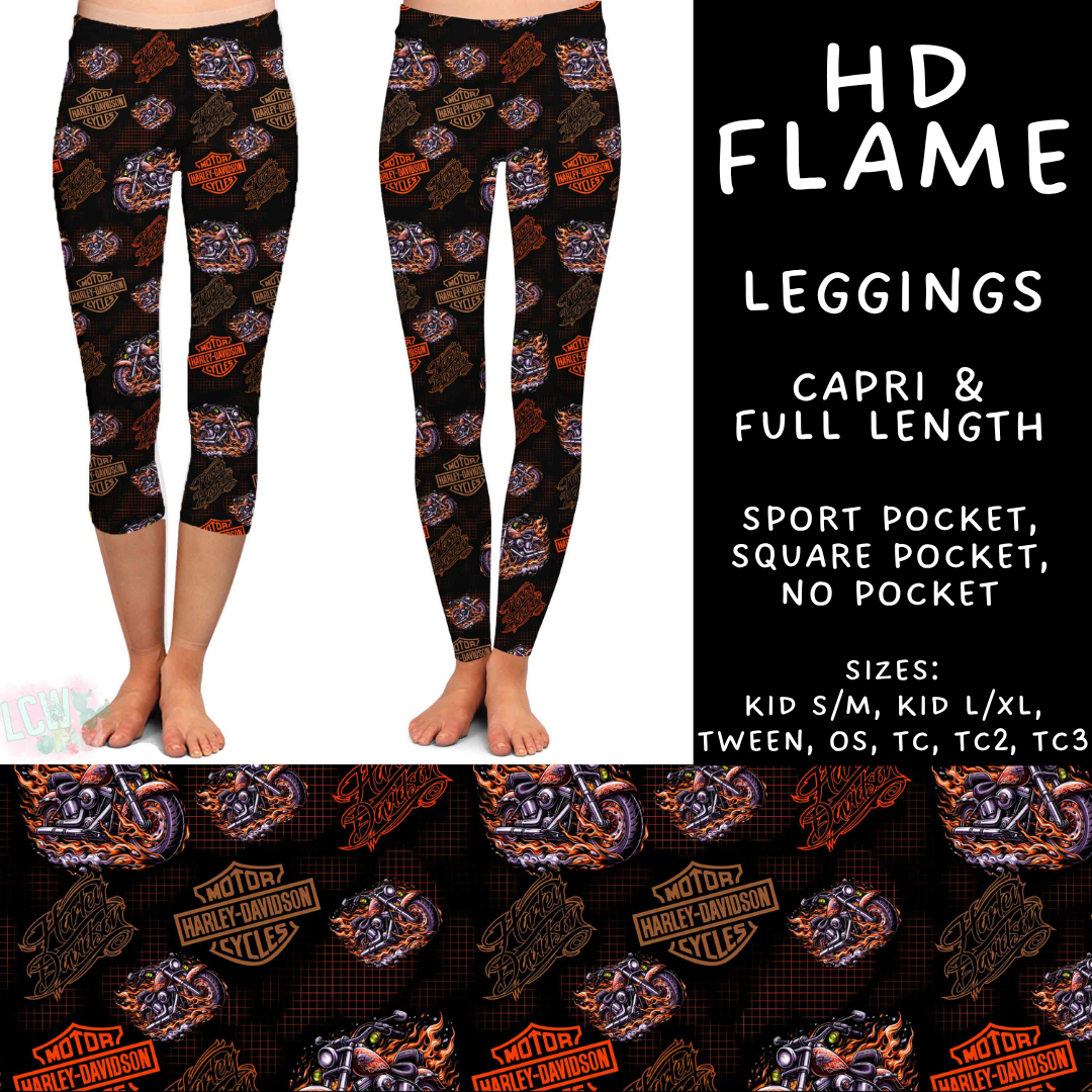 Batch #592 -  Fun Run 27 - Closes 9/30 - ETA late Nov - HD Flame Full and Capri Length Leggings