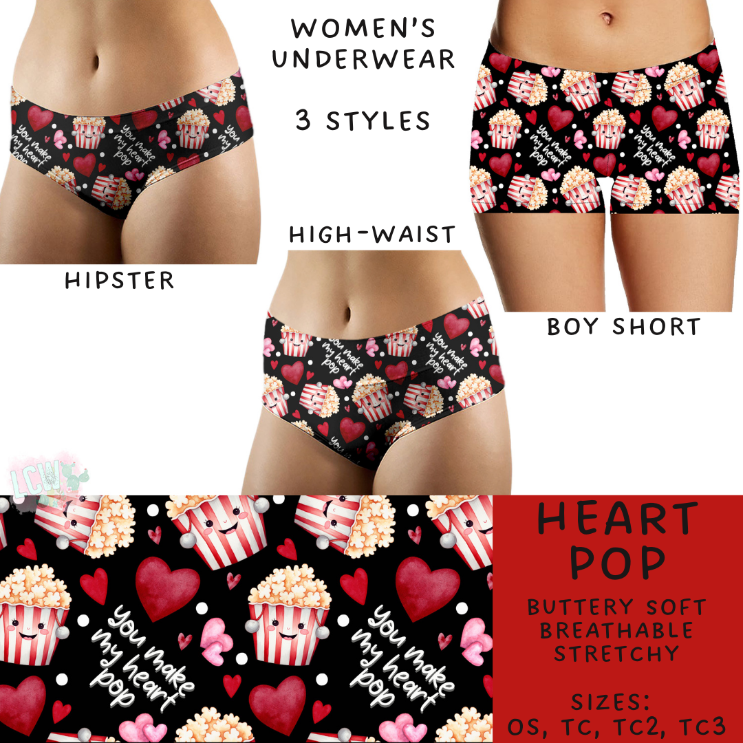 Batch #612 - Valentine's Matching Underwear - Closes 11/11 - ETA mid Jan - Heart Pop Women's Underwear