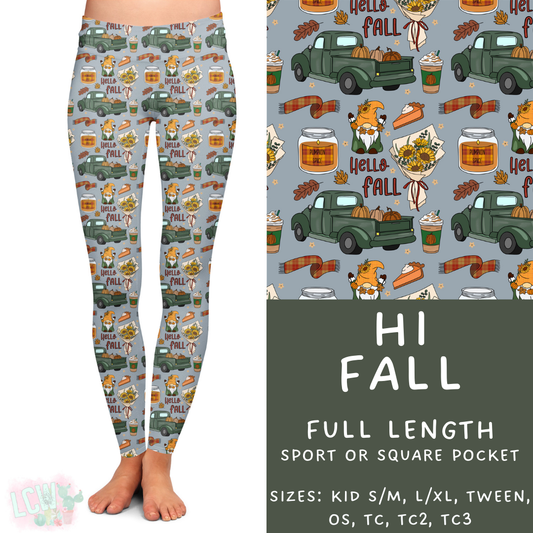 Ready to Ship - Hi Fall Full Length Leggings - Square Pocket TC