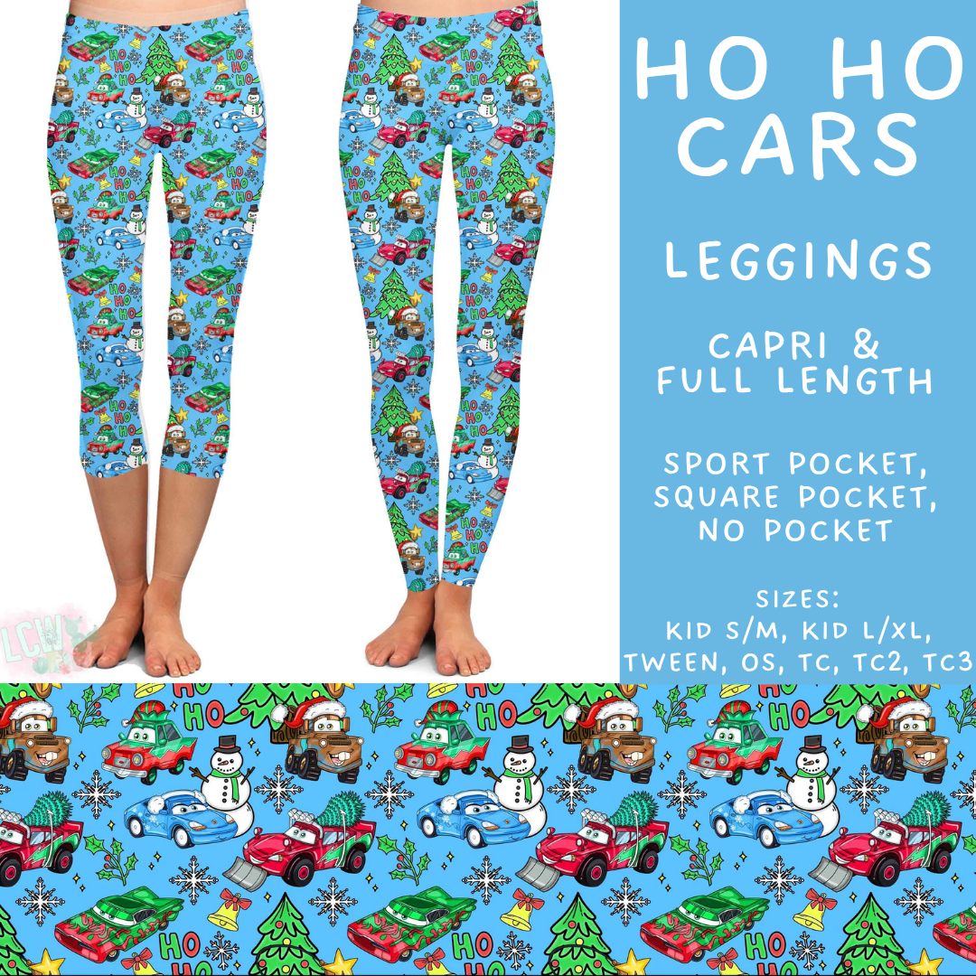 Batch #598 - Magical Character Christmas 2 - Closes 10/14 - ETA early Dec - Ho Ho Cars Full and Capri Length Leggings