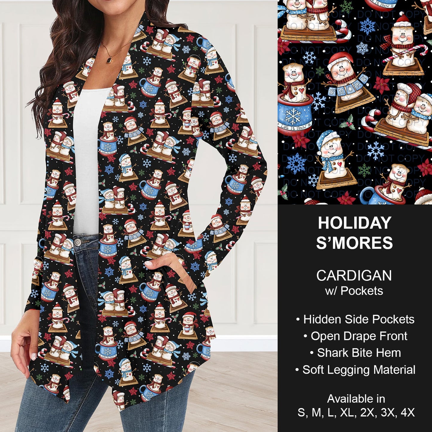 B303 - Preorder Holiday S'mores Cardigan w/ Pockets (Closes 7/26. ETA: early Oct.)