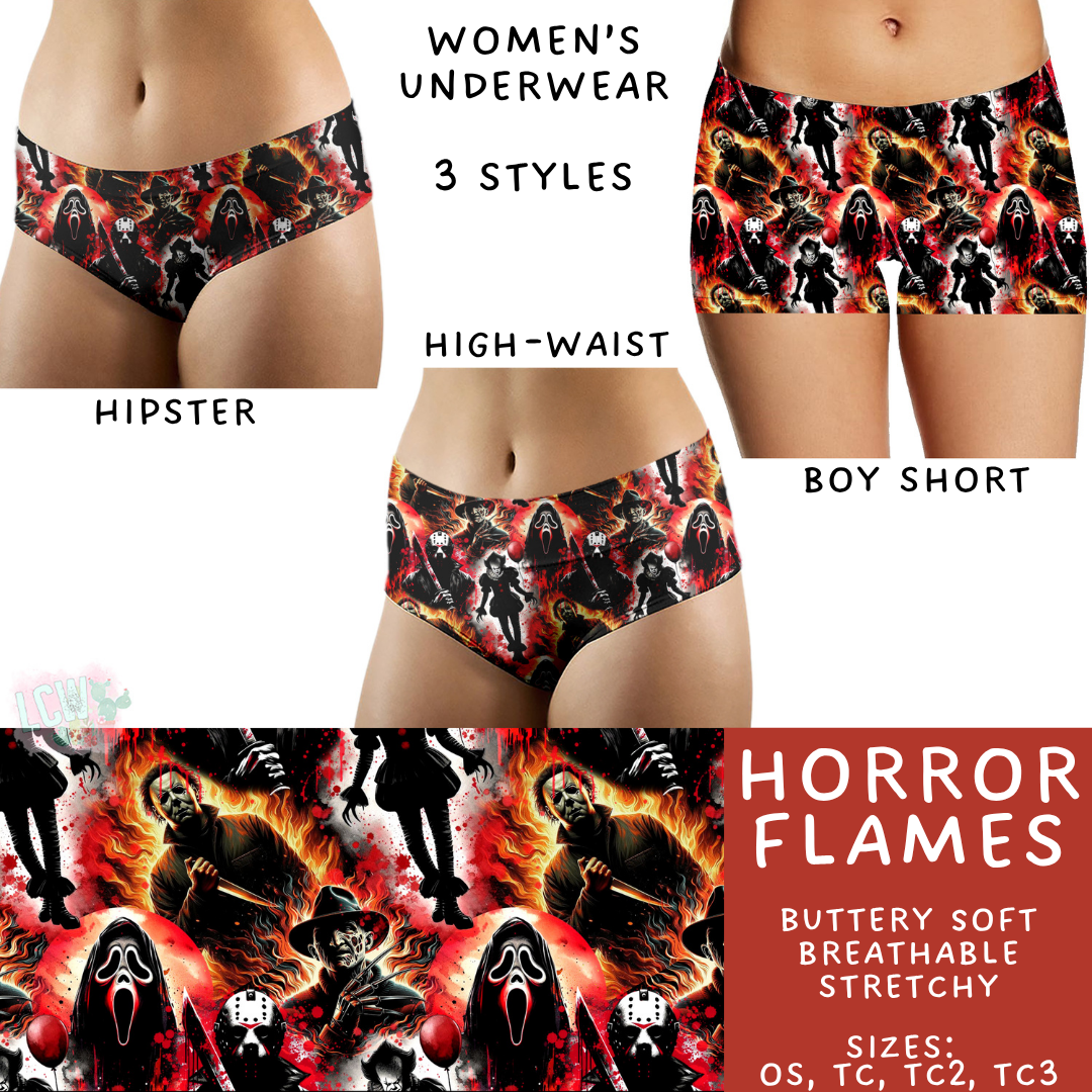Ready To Ship - Horror Flames Women's Underwear - Boy Short TC2 - Hipster TC2