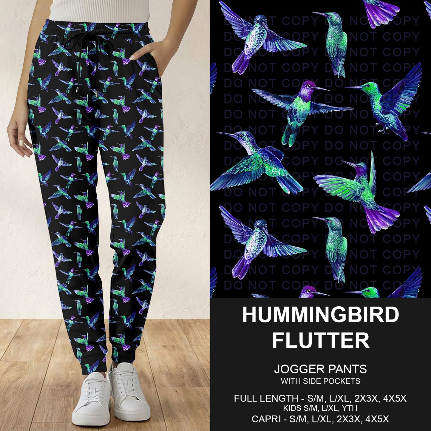 B293 - Preorder Hummingbird Flutter Joggers (Closes 5/31. ETA: early Aug.)