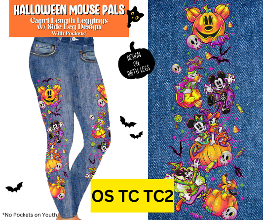Halloween Mouse Pals Full Length Faux Denim w/ Side Leg Designs