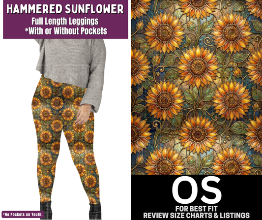 Hammered Sunflower Full Length Leggings w/ Pockets