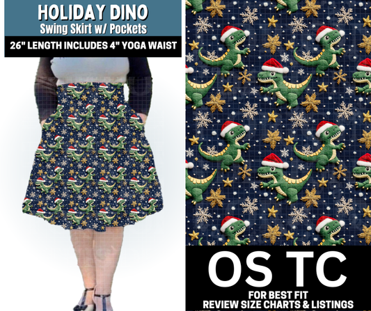 Holiday Dino Swing Skirt