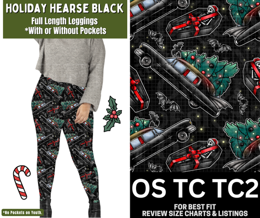 Holiday Hearse Black Full Length Leggings w/ Pockets