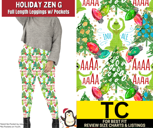 Holiday Zen G Leggings Choose Fleece or Traditional