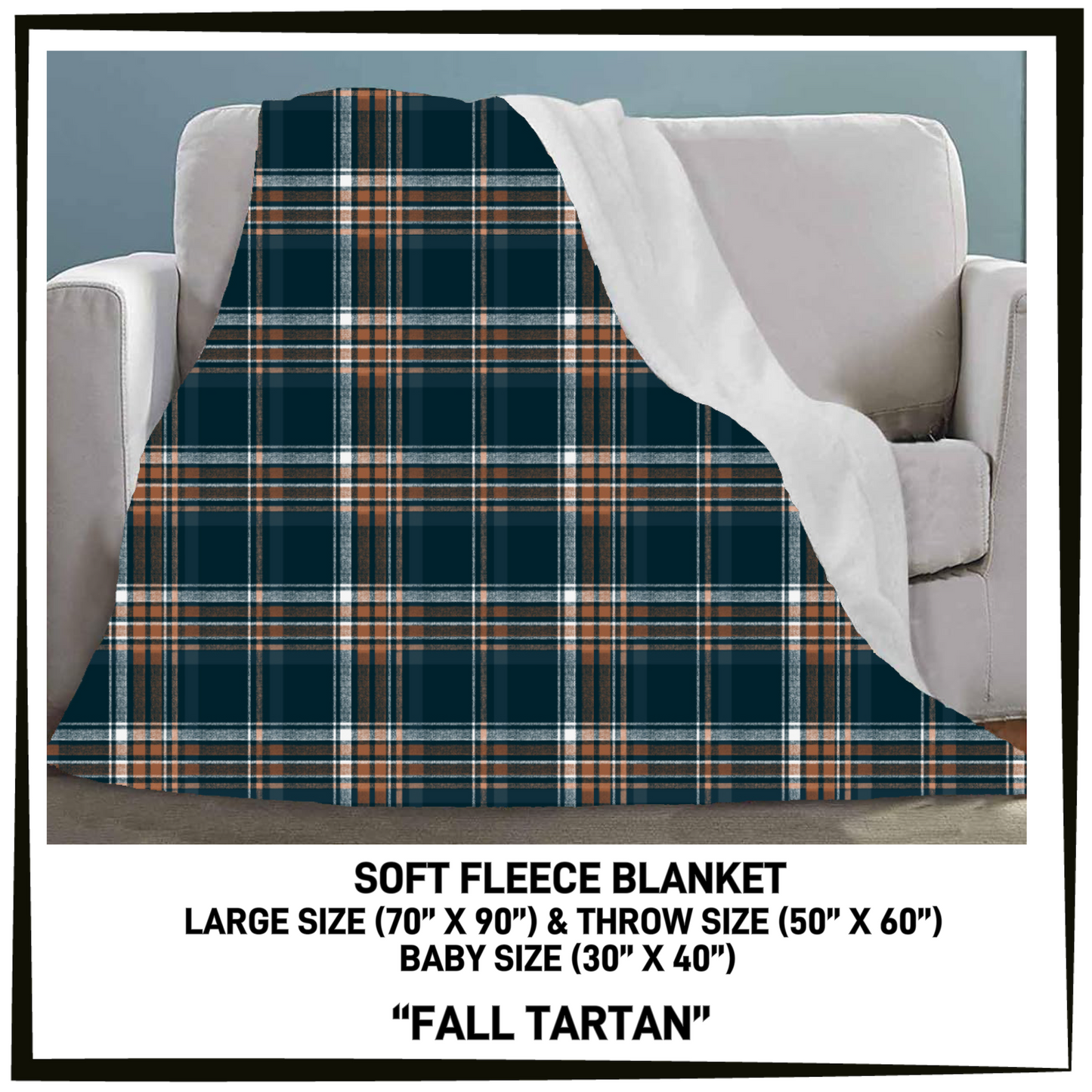 FC7B - Fall Tartan Fleece Blanket - Preorder Closing 8/26 ETA: Late Oct