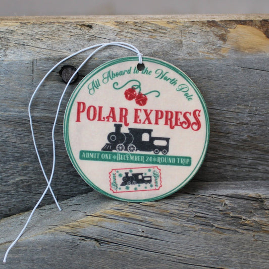 Vintage Polar Express Re-Scentable Round Car Freshener