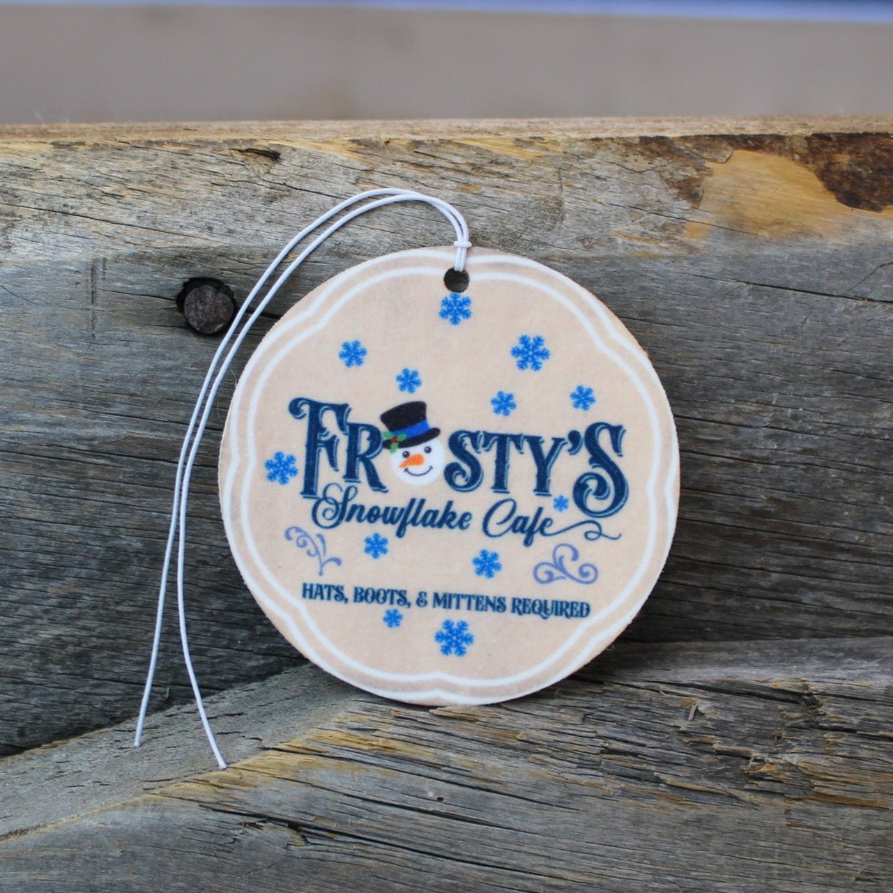 Vintage Frosty Re-Scentable Round Car Freshener