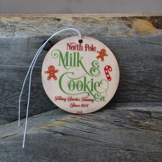 Vintage Milk & Cookies Re-Scentable Round Car Freshener