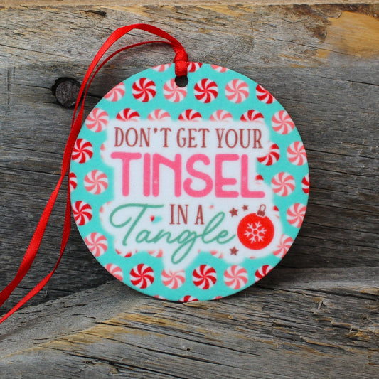 Don't Get Your Tinsel In A Tangle  Re-Scentable Round Car Freshener