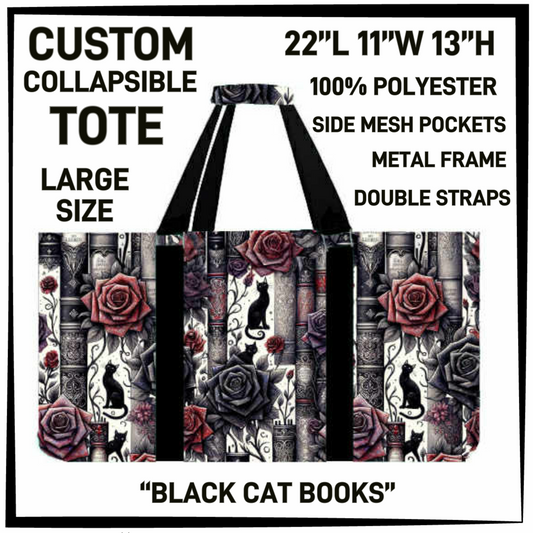 CT16 - Black Cat Books Collapsible Tote - Preorder Closing 1/13 ETA: Mid March